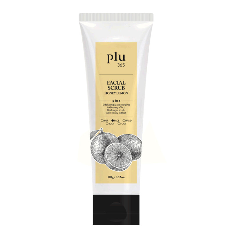 Plu 365 Honey Lemon Facial Scrub Brightening Exfoliator 100g