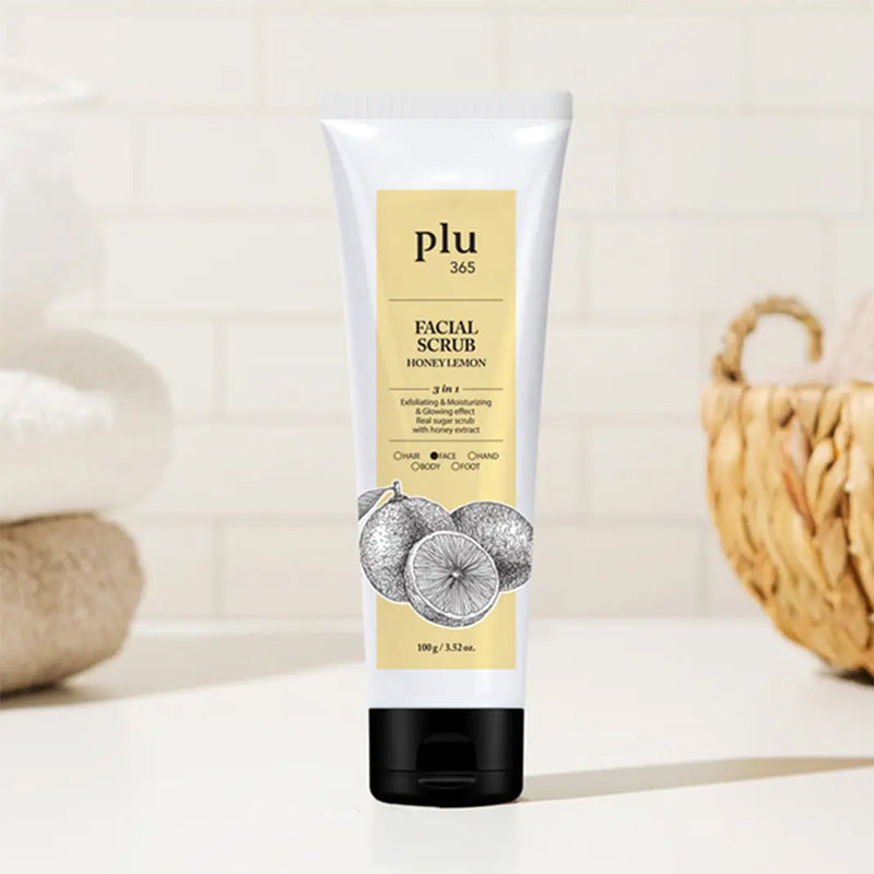 Plu 365 Honey Lemon Facial Scrub Brightening Exfoliator 100g