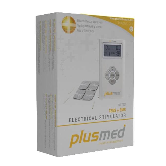 Plusmed pM-TE01 TENS + EMS Therapy System, 2-Channel Electrotherapy Device