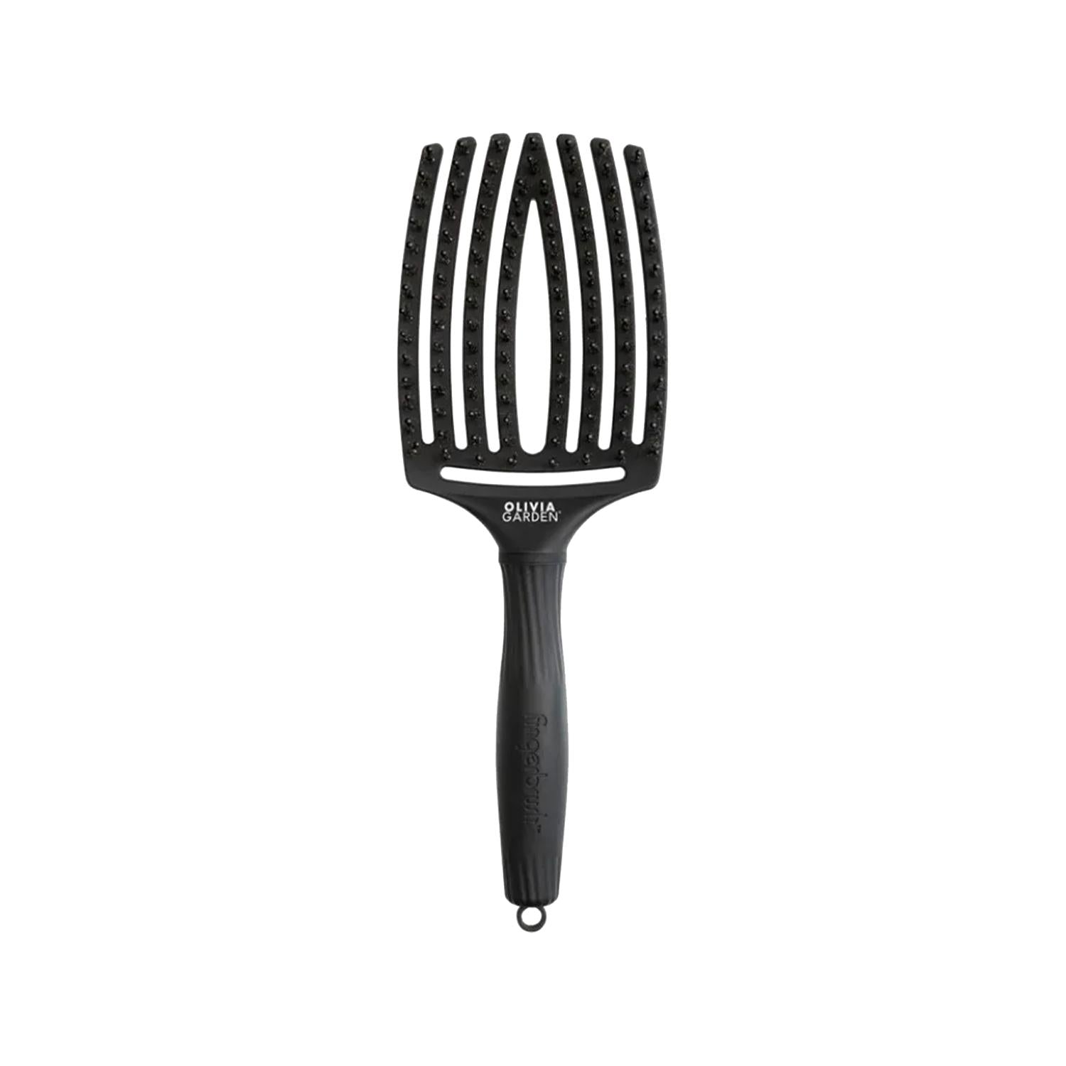 Olivia Garden Fingerbrush Care Iconic Boar Nylon Full Black L - Gentle & Effective Oral Care for Sensitive Teeth & Gums Olivia Garden Fingerbrush - Gentle Oral Care Fingerbrush, Oral care, Boar bristle toothbrush, Nylon bristle toothbrush, Olivia Garden, Black toothbrush, Gentle toothbrush, Children's oral care, Sensitive teeth and gums, Dental hygiene, Oral hygiene, Toothbrush, Finger brush, Gentle cleaning, Effective cleaning