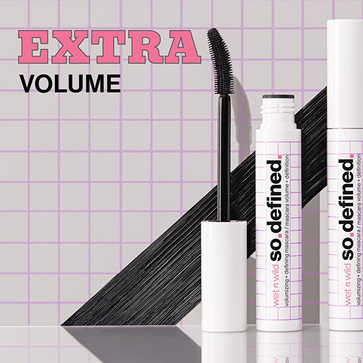 wet n wild Mega So Define Volumizing Mascara: Dramatic Volume, Definition &amp; Vitamin E for Lash Health wet n wild Volumizing Mascara: Get Dramatic, Defined Lashes volumizing mascara, defining mascara, vitamin E mascara, mega volume mascara, wet n wild mascara, lash volumizer, lash definer, affordable mascara, long lasting mascara, mascara, volume mascara, define lashes, lengthening mascara, makeup, cosmetics, eye makeup, beauty, dramatic lashes, fuller lashes, vitamin E, spiral brush, no clump mascara, gifts