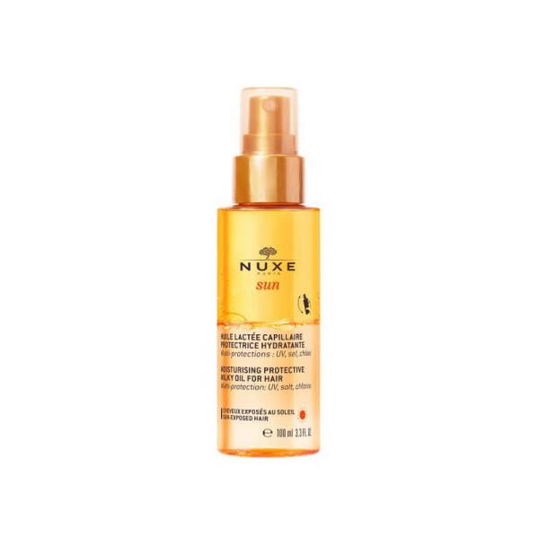 Nuxe Sun Moisturizing & Protective Dual-Phase Hair Care Milk - 3.38 fl oz - UV Protection for Color-Treated Hair Nuxe Sun Hair Care Milk - UV Protection & Moisturizing Nuxe Sun Hair Care, Moisturizing hair product, UV protection for hair, Dual-phase hair oil, Natural hair care products, Hair care for color-treated hair, Protective hair products, Moisturizing hair milk, Hair care with natural ingredients, Hair protection from environmental stressors