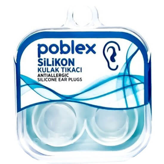 Poblex Silicone Earplugs Comfortable Daily Protection 2-Pack