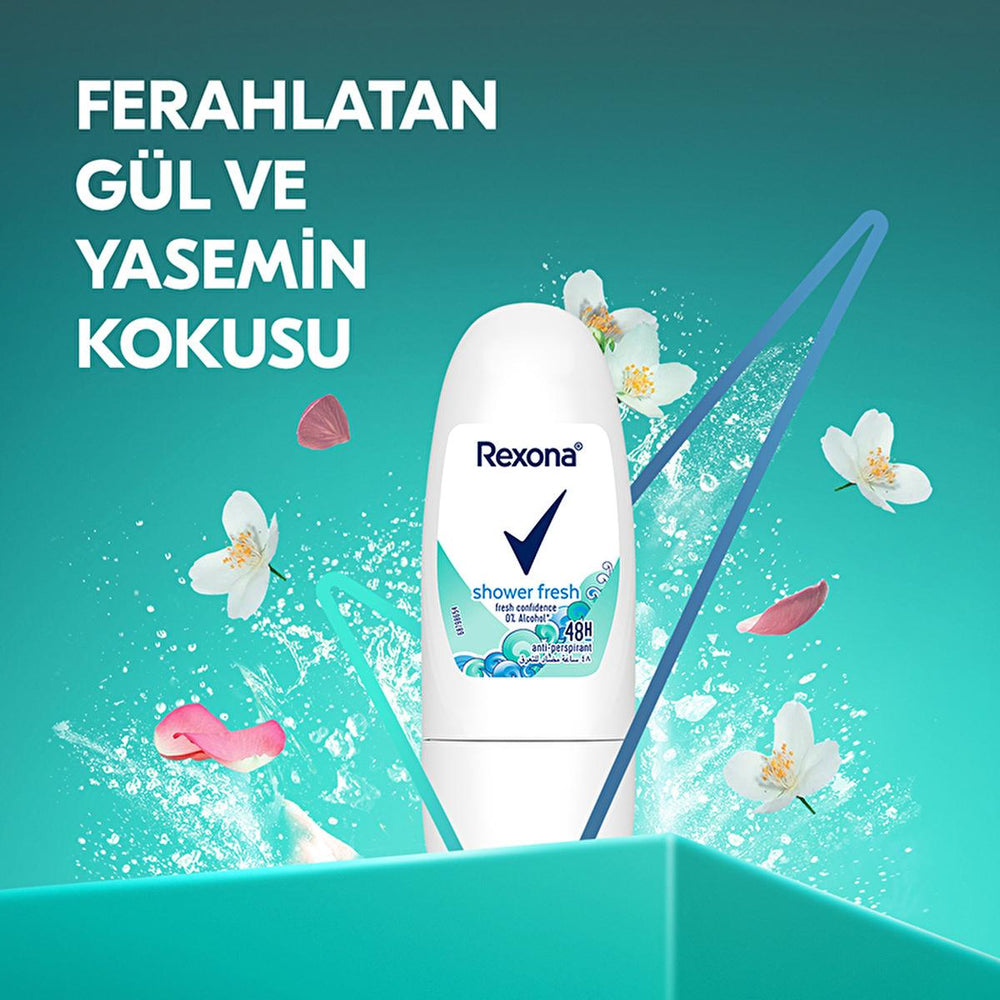 Rexona Shower Fresh Mini Roll-On Deodorant: 48-Hour Protection, Travel-Friendly, Long Lasting Antiperspirant Rexona Mini Roll-On: 48H Protection & Travel Size Deodorant roll on deodorant, travel size deodorant, 48 hour deodorant, antiperspirant, shower fresh deodorant, mini deodorant, portable deodorant, deodorant for women, deodorant for travel, long lasting deodorant, deodorant, travel deodorant, women's deodorant, men's deodorant, fresh scent deodorant, sweat protection, odor control, hygiene, personal c