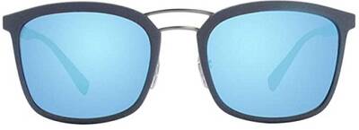 Prada 03S Vhg-5m2 Grey Metal Sunglasses with Blue Mirrored Lenses