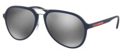 Prada 05R Tfy-7w1 Navy Blue Mirror Lens Sunglasses 58mm