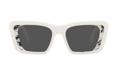 Prada 08Y 02V-5s0 White Bone Rectangular Sunglasses 51mm