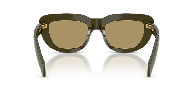 Prada 0PR D07S Women's Square Sunglasses with Gold Accents 53mm
