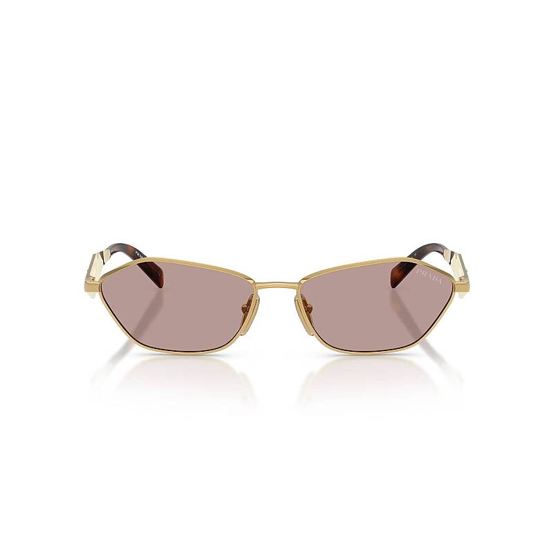 Prada 0PR D50S Women's Designer Sunglasses Gold/Grey 57mm
