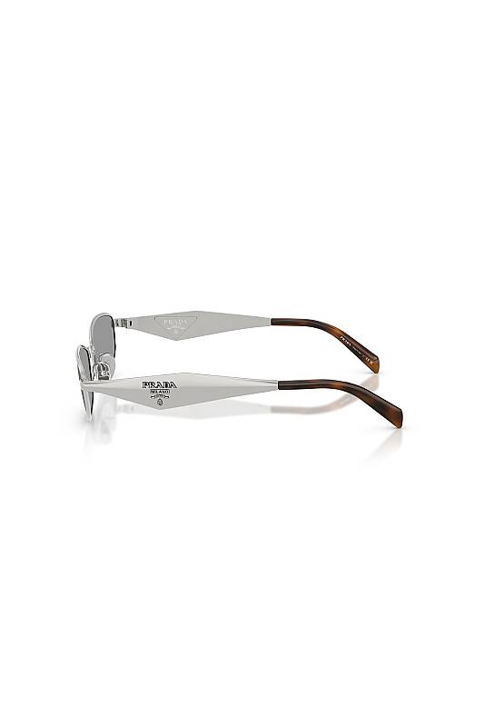 Prada 0PR D51S Women's Square Sunglasses Silver Frame 55mm