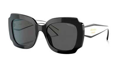 Prada 16Y 09Q-5S0 Black Square Sunglasses 52mm