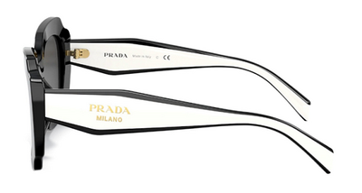 Prada 16Y 09Q-5S0 Black Square Sunglasses 52mm