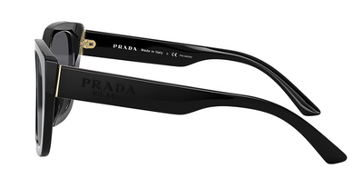 Prada 24X 1AB-5Z1 Black Square Sunglasses with Organic Lenses