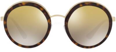 Prada 50T 2AU-6O0 Round Metal Sunglasses with Mirror Lenses