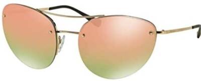 Prada 51R ZVN-5L2 Grey Metal Mirror Lens Sunglasses 59mm