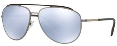 Prada 55R QFP-5Q0 Matte Gray Metal Mirror Sunglasses 59mm