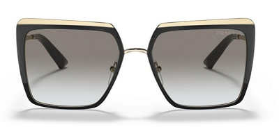 Prada SPR 58W AAV-0A7 Black Metal Gradient Sunglasses 57mm