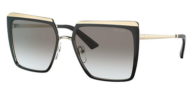 Prada SPR 58W AAV-0A7 Black Metal Gradient Sunglasses 57mm