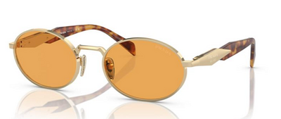 Prada SPR 65Z ZVN-02Z Square Metal Sunglasses in Yellow Gold