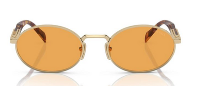 Prada SPR 65Z ZVN-02Z Square Metal Sunglasses in Yellow Gold
