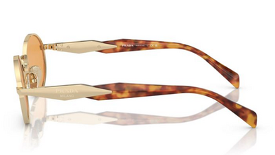 Prada SPR 65Z ZVN-02Z Square Metal Sunglasses in Yellow Gold