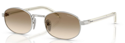 Prada SPR B53 Silver Metal Gradient Lens Sunglasses 52mm