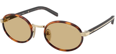 Prada SPR B56 21E-10R Brown Patterned Metal Sunglasses