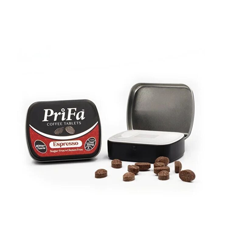 Prifa Espresso Sugar-Free Coffee Tablets with Caffeine 15 Count
