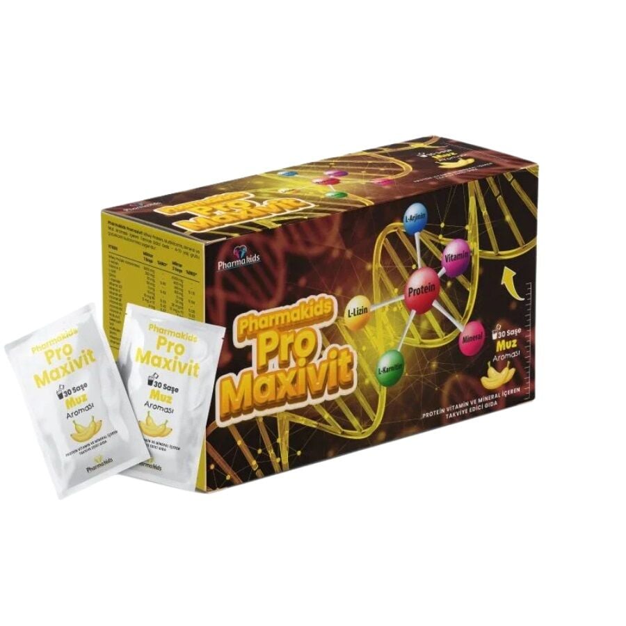 Pharmakids Pro Maxivit Banana Flavor Vitamin Supplement 30 Sachets
