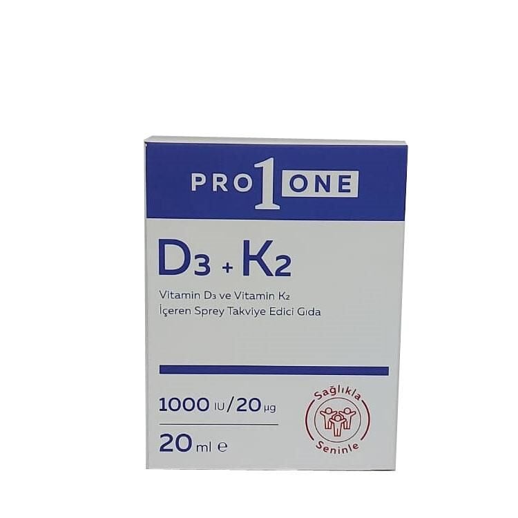 Pro1One D3 K2 Vitamin Spray for Daily Support 20ml