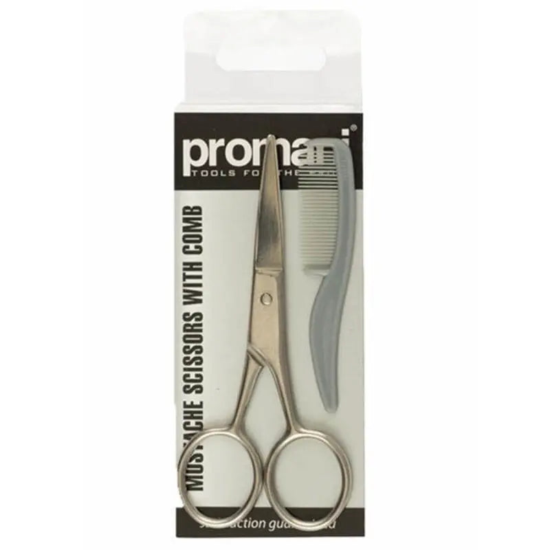 Promani Moustache Scissors &amp; Comb Grooming Set
