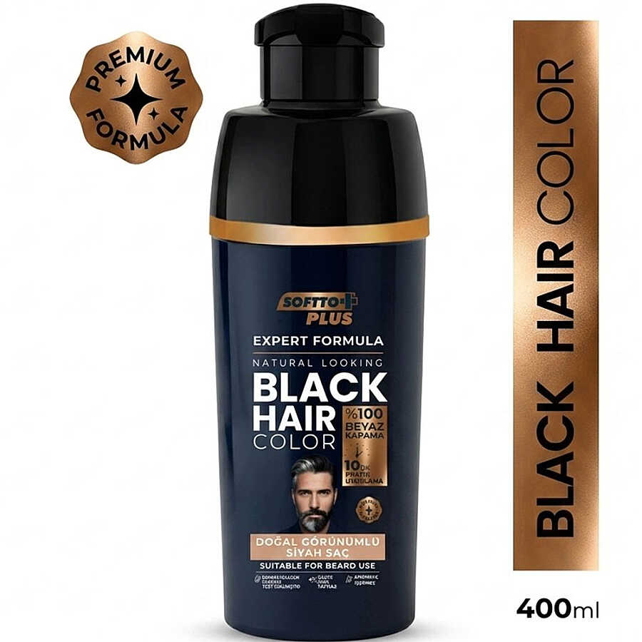 Softto Plus Expert Black Hair Color Shampoo for Men 400 ml