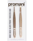 Promani Rose Gold Tweezer Set for Brow Shaping 2-Piece