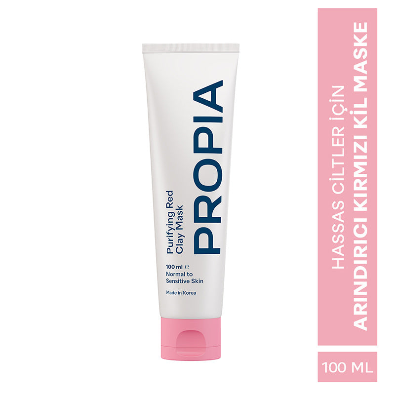 Propia Red Clay Pore Mask with Hyaluronic Acid, 100 ml Tube
