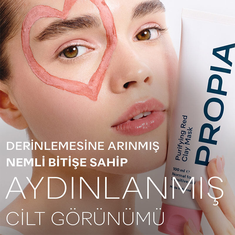 Propia Red Clay Pore Mask with Hyaluronic Acid, 100 ml Tube