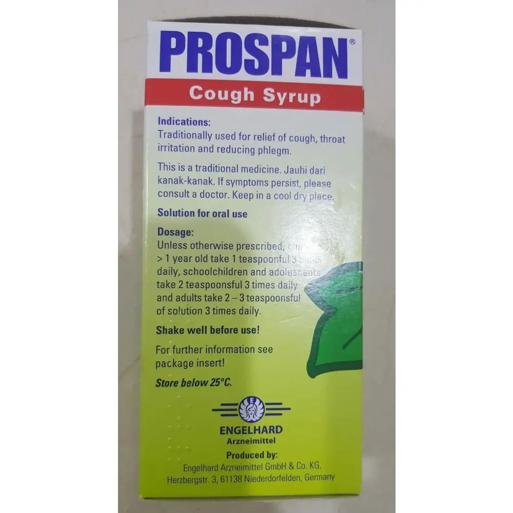 Prospan Cough Syrup - 100ml CHESTY Cough Relief & Mucus