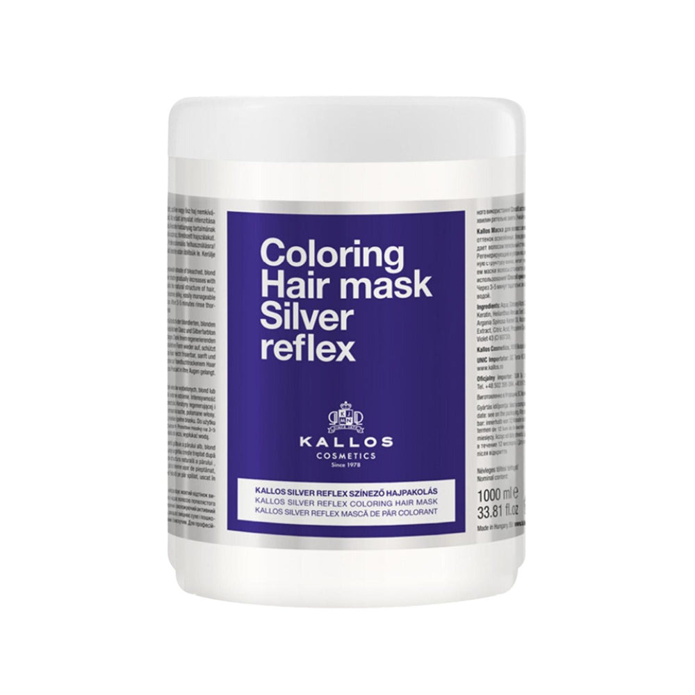 Kallos Cosmetics Purple Hair Mask for Blonde & Gray Hair - Anti-Brass Toning Mask, 1000ml Kallos Cosmetics Purple Hair Mask - Anti-Brass Toning for Blonde & Gray Hair purple hair mask, anti-brass hair mask, blonde hair care, gray hair care, color-treated hair products, Kallos Cosmetics, brassiness correction, hair care, color correction, hair mask, toning mask, 1000ml, large capacity