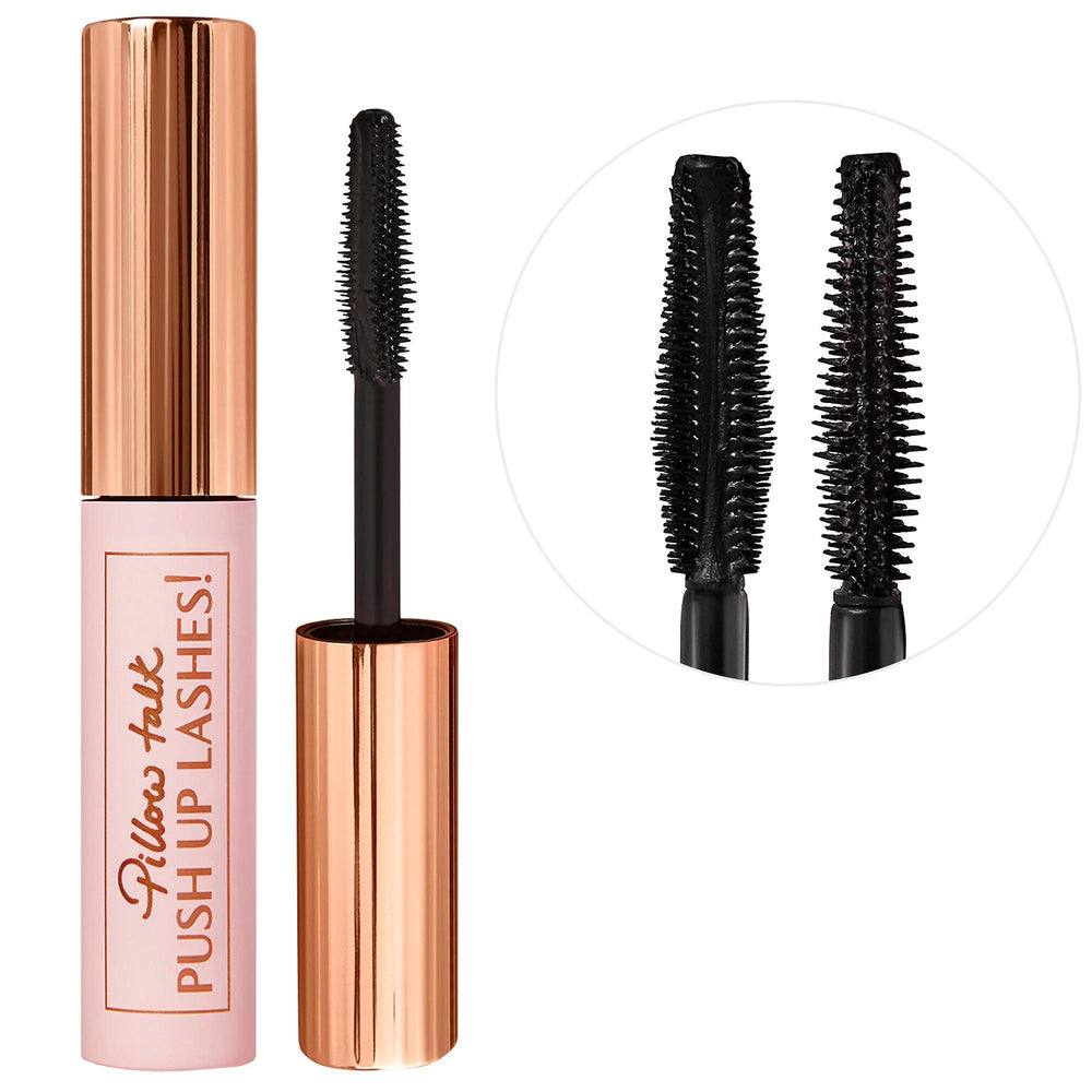 Charlotte Tilbury Mini Pillow Talk Push Up Lashes Volumizing Lengthening Mascara - For Lifted, Dramatic, Cruelty-Free Lashes Charlotte Tilbury Volumizing Mascara - Get Lifted, Longer Lashes volumizing mascara, lengthening mascara, lifting mascara, cruelty-free mascara, gluten-free mascara, lash lift mascara, long-lasting mascara, mascara for volume and length, mascara, volume mascara, length mascara, lift mascara, dramatic lashes, enhanced eyelashes, makeup, makeup enthusiasts, cruelty-free, gluten-free, la
