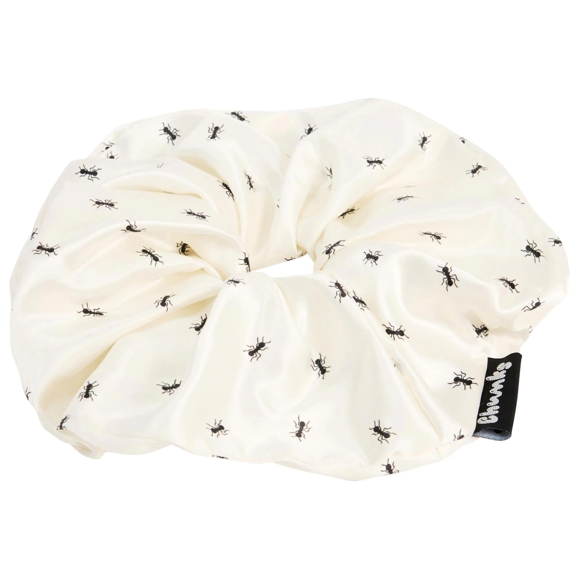 Silk Silky Large Silk Hair Scrunchie in Ants Pattern – Protects Hair, Prevents Breakage &amp; Creases - Gentle Hair Tie for All Hair Types Silky Silk Hair Scrunchie: Breakage Prevention, Crease-Free Hold silk hair scrunchie, mulberry silk scrunchie, large hair scrunchie, hair scrunchie for all hair types, crease free hair scrunchie, hair scrunchie breakage prevention, silk hair tie, ant pattern scrunchie, hair accessories, gentle hair tie, hair tie, scrunchie, silk scrunchie, hair accessories, hair styling, hai