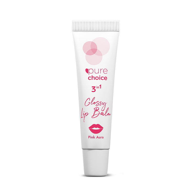 Pure Choice Pink Aura 3in1 Glossy Lip Balm for Radiant Shine 10 ml
