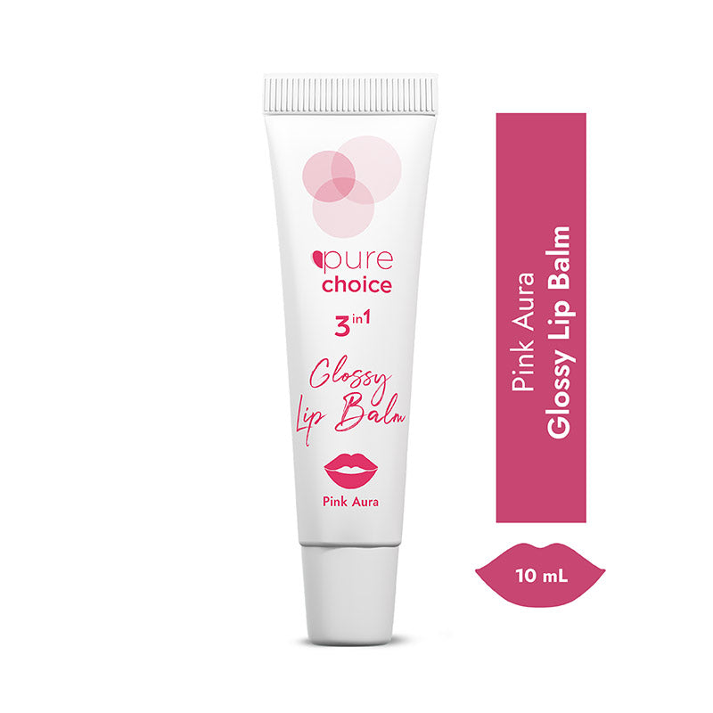 Pure Choice Pink Aura 3in1 Glossy Lip Balm for Radiant Shine 10 ml