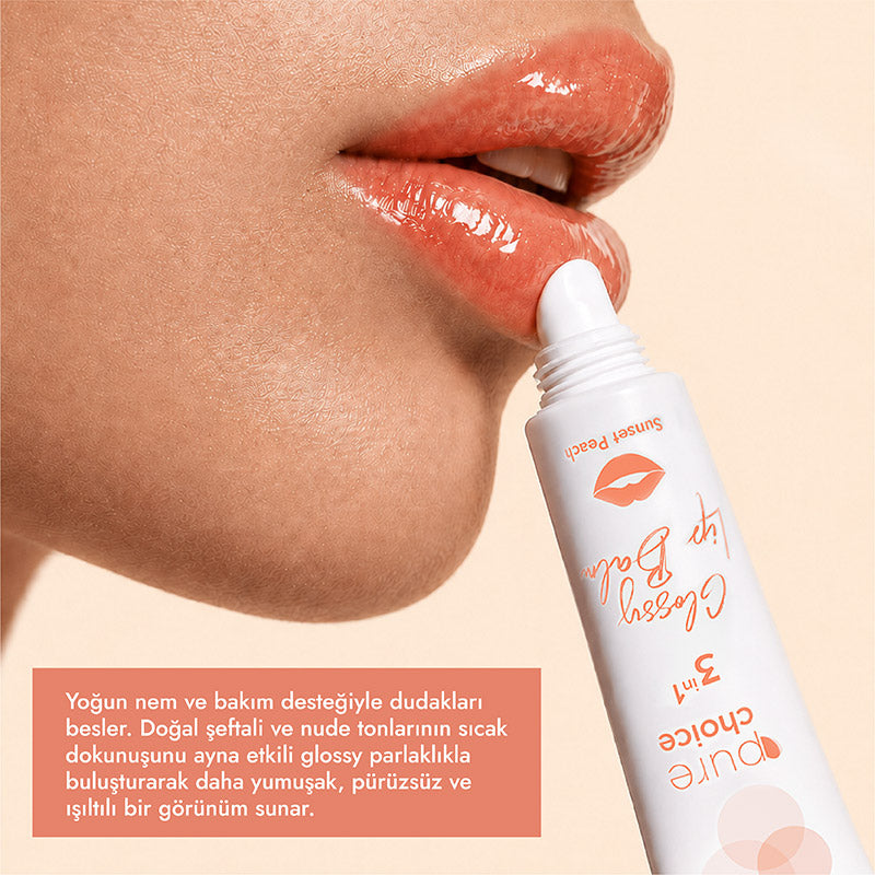 Pure Choice Sunset Peach 3in1 Glossy Lip Balm 10 ml