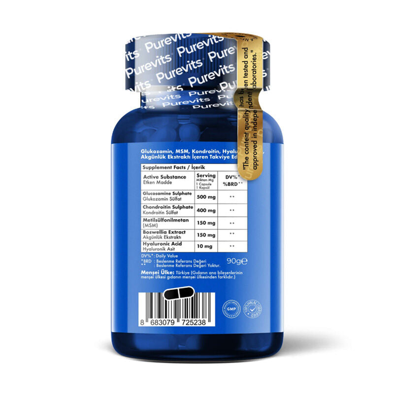 Purevits Glucosamine Chondroitin MSM Joint Support 60 Tablets