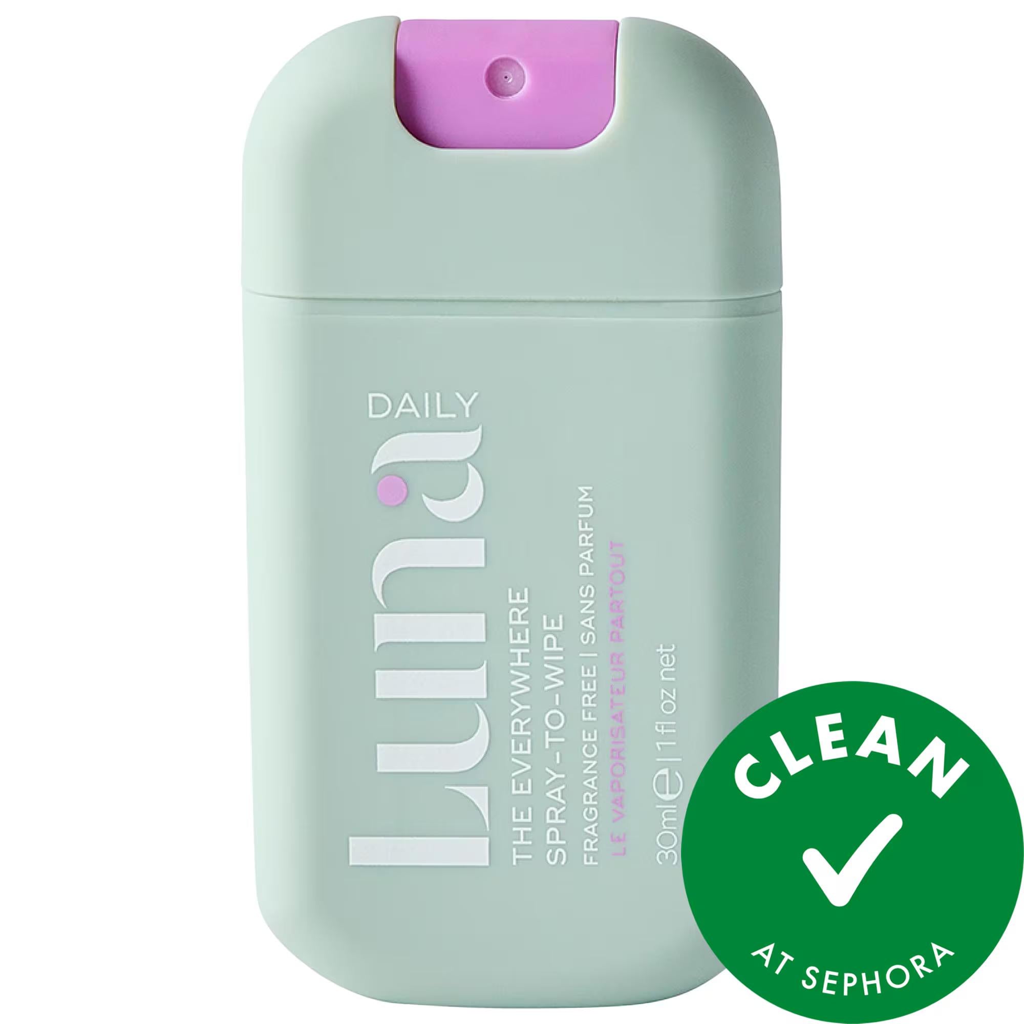 Luna Daily The Mini Everywhere Spray-To-Wipe - Fragrance-Free Body Cleanser for Sensitive Skin, Prebiotics & Vitamins C&E Luna Daily Mini Everywhere Spray - Fragrance-Free Body Cleanser sensitive skin body cleanser, fragrance-free body spray, prebiotic skin care, pocket-size body wipe, vegan skin care products, gentle cleansing, on-the-go skincare, travel-friendly, intimate care, skin health, nourishing body spray