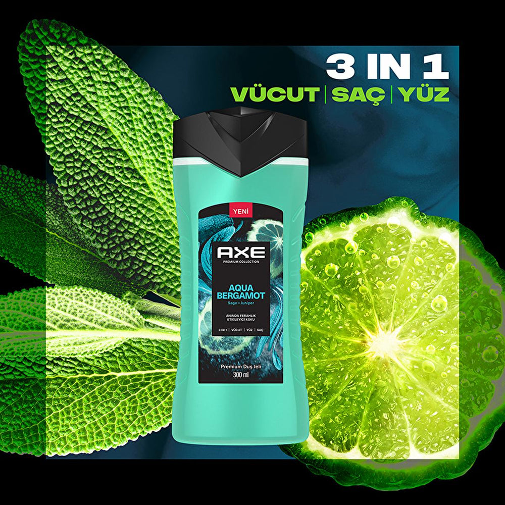 Axe Premium Collection Aqua Bergamot 3-in-1 Shower Gel for Men - Refreshing, Invigorating, and Convenient Body, - view 8