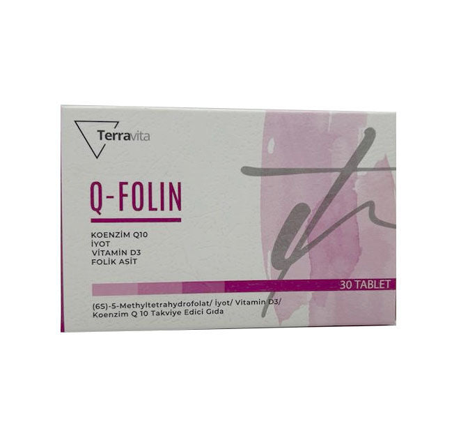 Q-Folin Coenzyme Q10 Dietary Supplement for Adults 30 Tablets