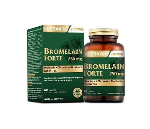 Nutraxin Bromelain Forte 60 Tablets - Digestive Health & Immune System Support Supplement - Face Serum