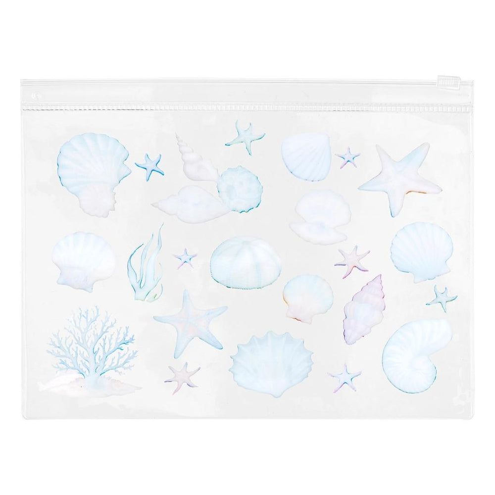 Eklips Blue Printed Transparent Clutch Bag