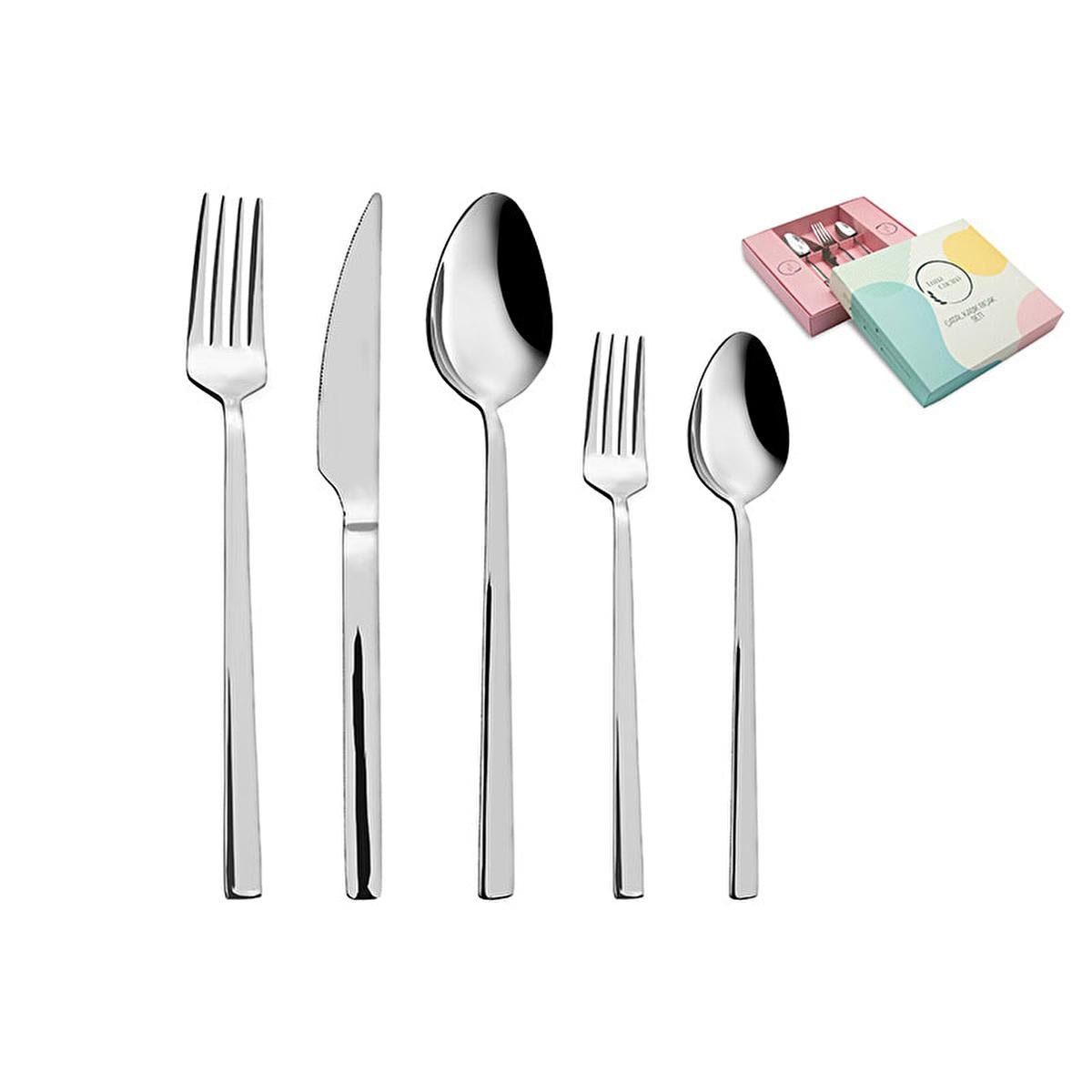 Luna Cucina 30-Piece Silverware Set - Stainless Steel Cutlery Service for 6 - Dinner Forks, Spoons, and Knives Luna Cucina Cutlery Set: 30-Piece Stainless Steel Silverware cutlery set, silverware set, 30 piece cutlery set, stainless steel cutlery, dinnerware set, flatware set, forks spoons knives set, cutlery, silverware, dinner set, stainless steel set, 30 piece set, flatware, forks, spoons, knives, dining, kitchen, tableware, service for 6, family dinner, dinner party, dishwasher safe, kitchen utensils, c
