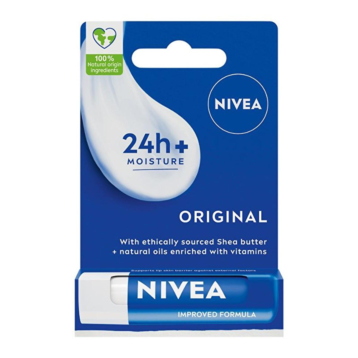 nivea-original-care-lip-balm-0-17-oz-front-view, nivea-original-care-lip-balm-0-17-oz-open-cap, nivea-original-care-lip-balm-0-17-oz-on-lips Nivea Original Care Lip Balm - 24 Hour Hydration with Shea Oil for Adults | 0.17 oz Nivea Original Care Lip Balm - 24 Hour Hydration nivea, lip-balm, 24-hour-hydration, shea-butter, cold-climates, moisturizing, adult-care, lip-skin, healing, ai-generated